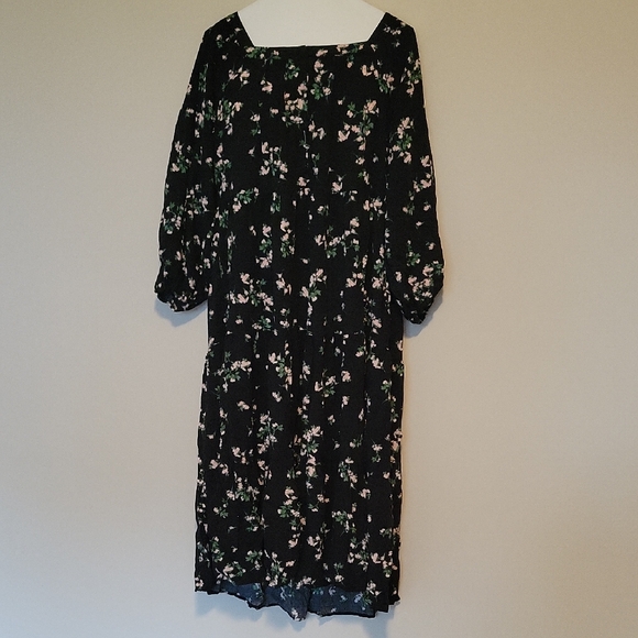 Old Navy Black Floral Long Sleeve Dress - Picture 1 of 5